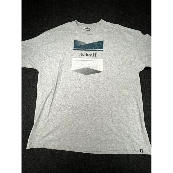 Hurley Other - Hurley T Shirt Mens 2XL Heather Gray Cotton Geometric Logo Crew Neck Surf Skate